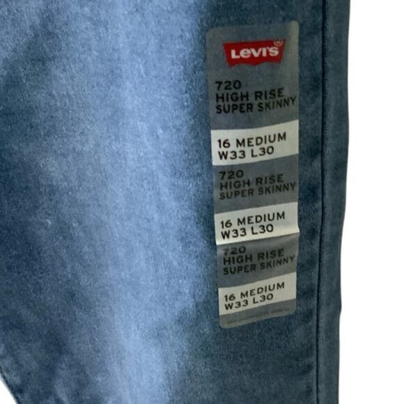 Levis 720 Red Tab Jeans Womens 33x29 High Rise Super Skinny Stretch Denim NWT - Picture 6 of 12